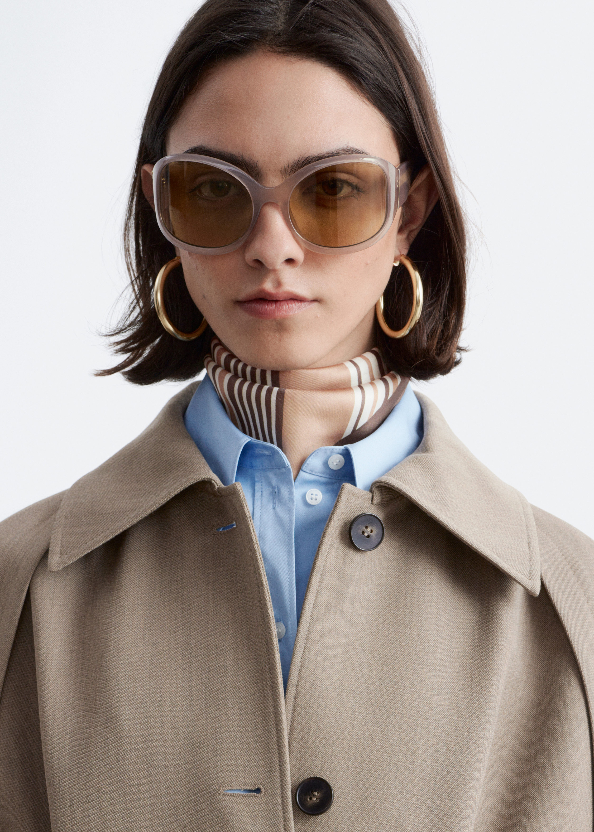 & Other Stories TIE-BELT WOOL TRENCH COAT