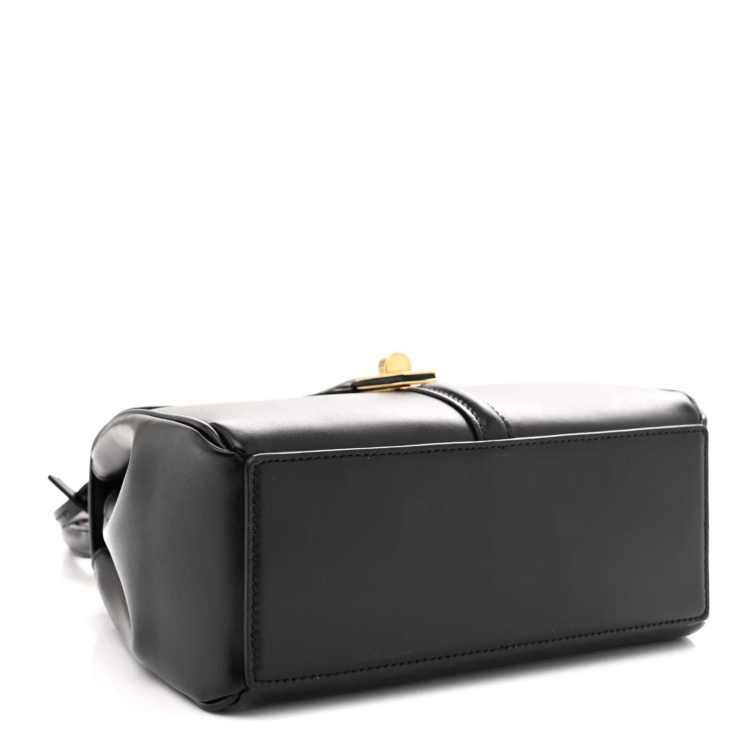 Satinated Calfskin Small 16 Top Handle Bag Black - Top Club