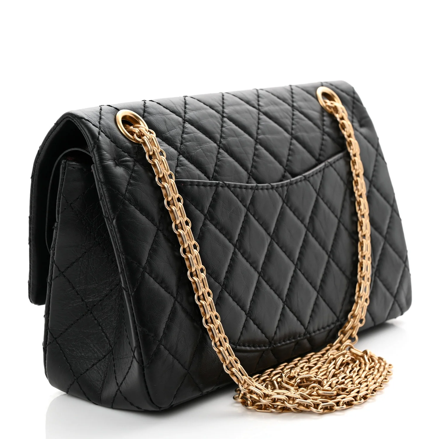 Aged Calfskin Quilted 2.55 Reissue 225 Flap Black - Top Club