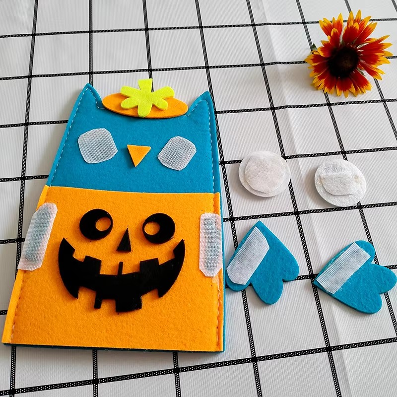 Custom Made 3pcs Durable Non Woven Modern Hand Puppet Kits for Kids' Emotional Animal Story Play Birthday/Halloween Toy