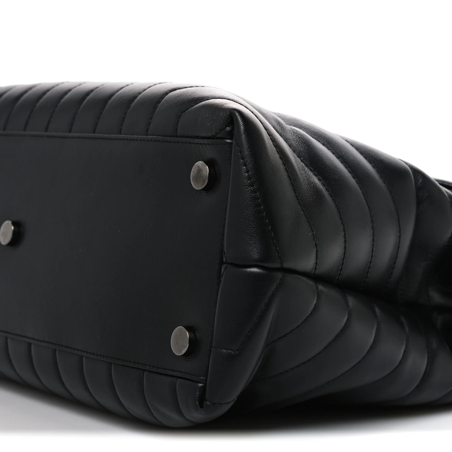 Calfskin Y Quilted Monogram Monochrome Large Loulou Chain Satchel Black - Top Club