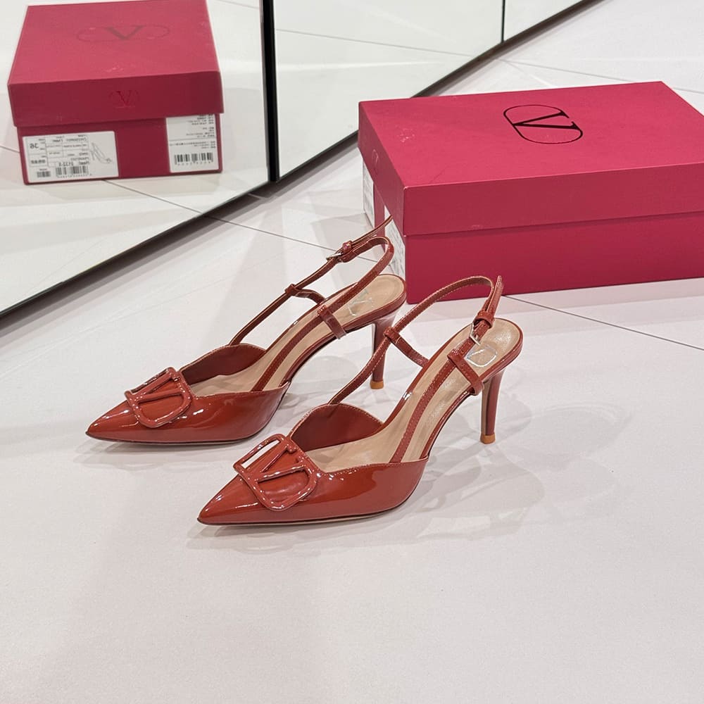 VALENTINO VLOGO SIGNATURE patent leather lace-up high heels (heel height 8 cm) - Top Club
