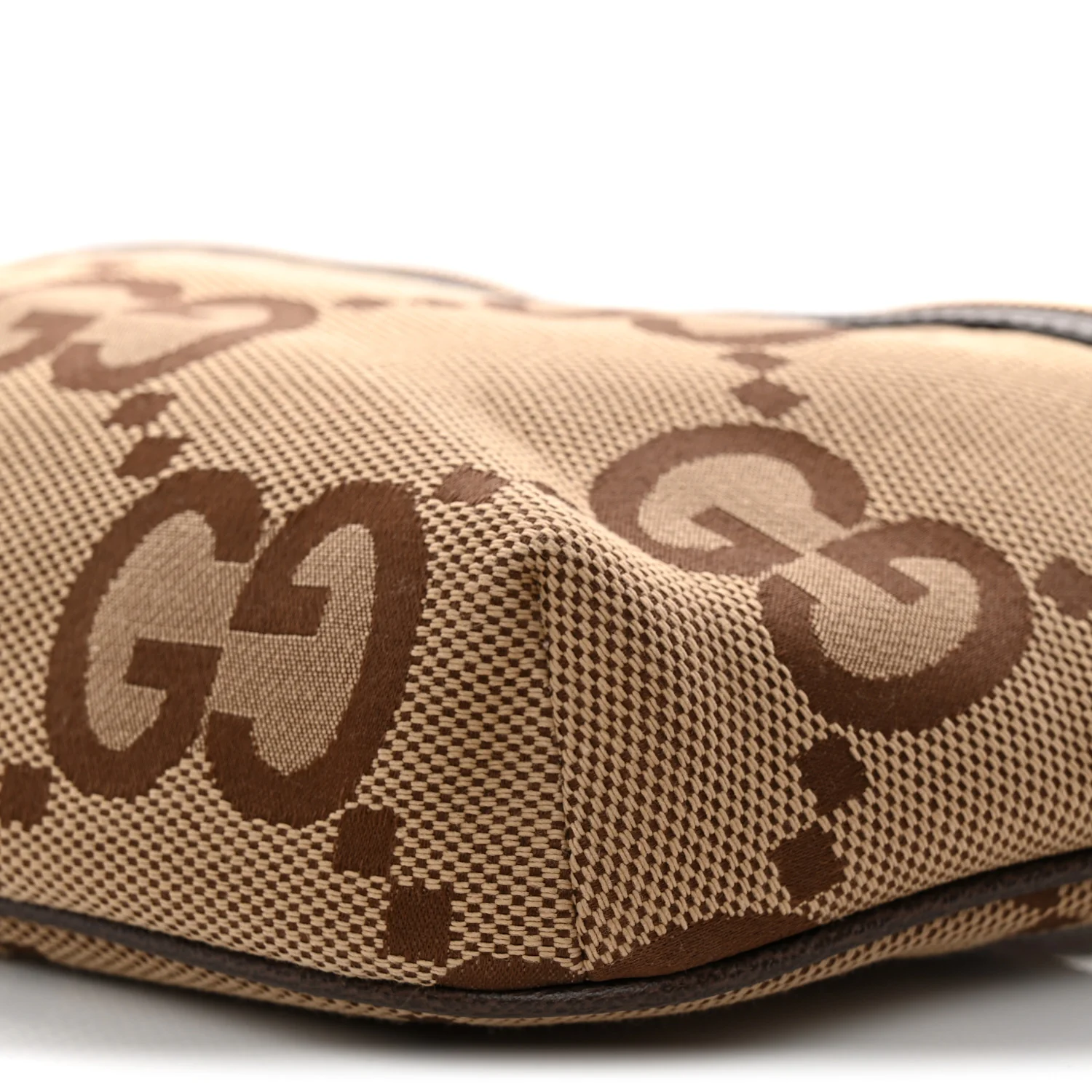 Monogram Jumbo GG Textured Dollar Calfskin Web Belt Bag Camel Ebony New Acero - Top Club