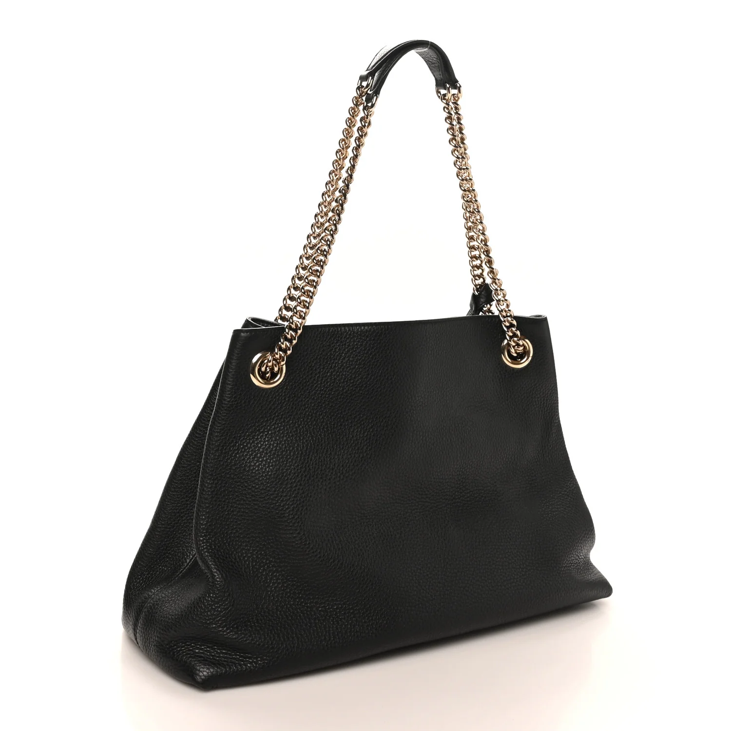 Pebbled Calfskin Medium Soho Chain Shoulder Bag Black - Top Club