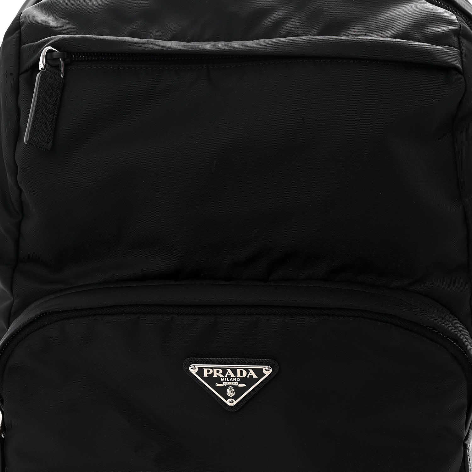 Re-Nylon Saffiano Zip Backpack Black - Top Club