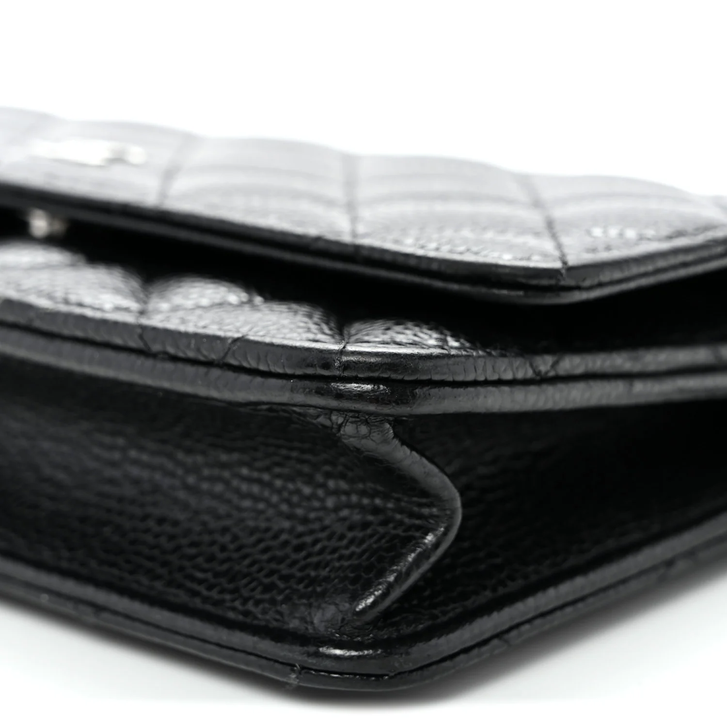 Caviar Quilted Wallet on Chain WOC Black - Top Club