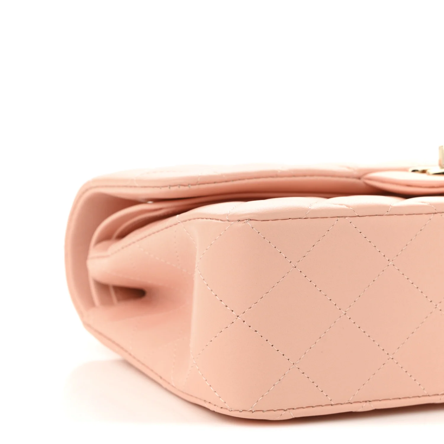 Lambskin Quilted Small Double Flap Light Orange - Top Club