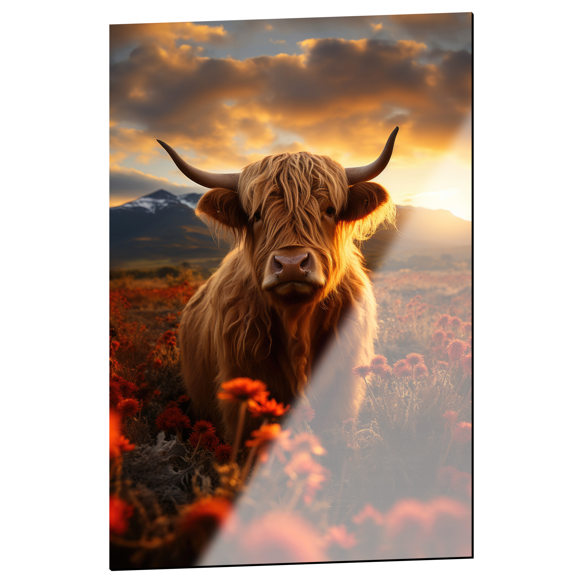 Dibond schilderij 'Scottish Highlander in ..