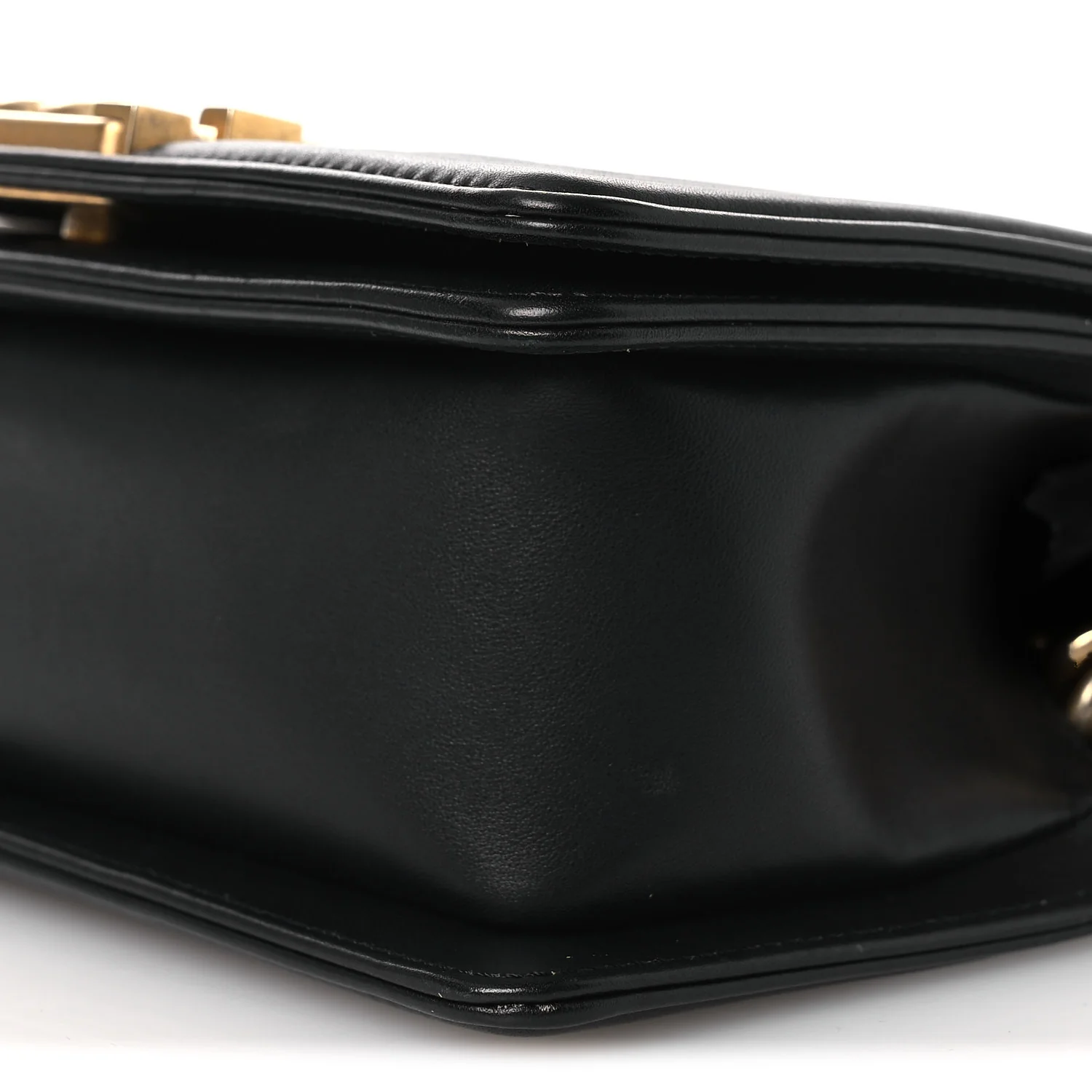 Calfskin Chevron Quilted Medium Boy Flap Black - Top Club
