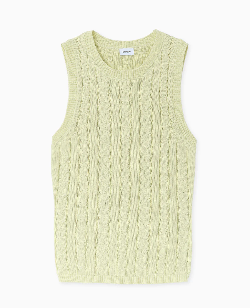 Pimkie Pull sans manches en maille torsadée