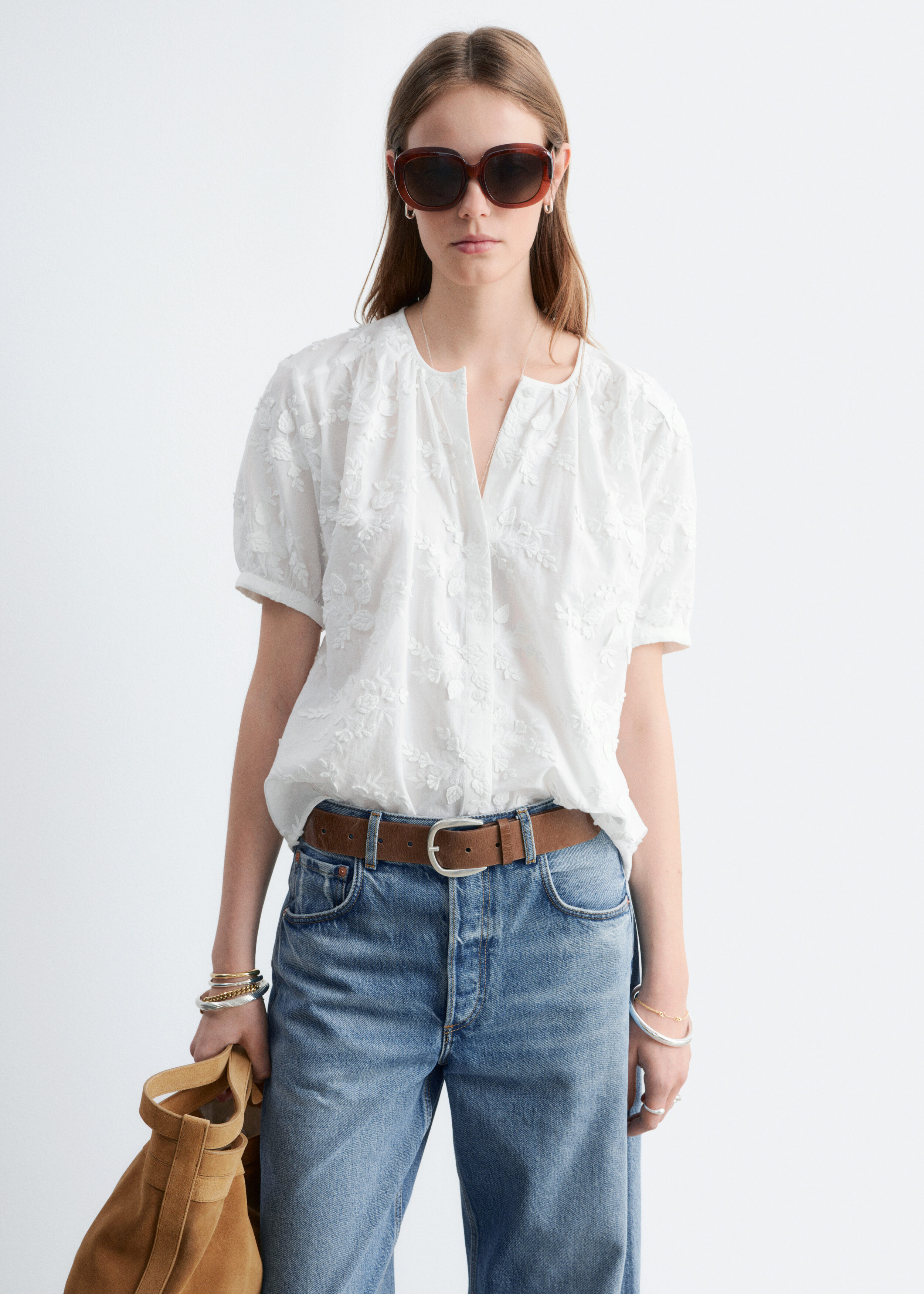 & Other Stories OVERSIZED PUFF-SLEEVE BLOUSE