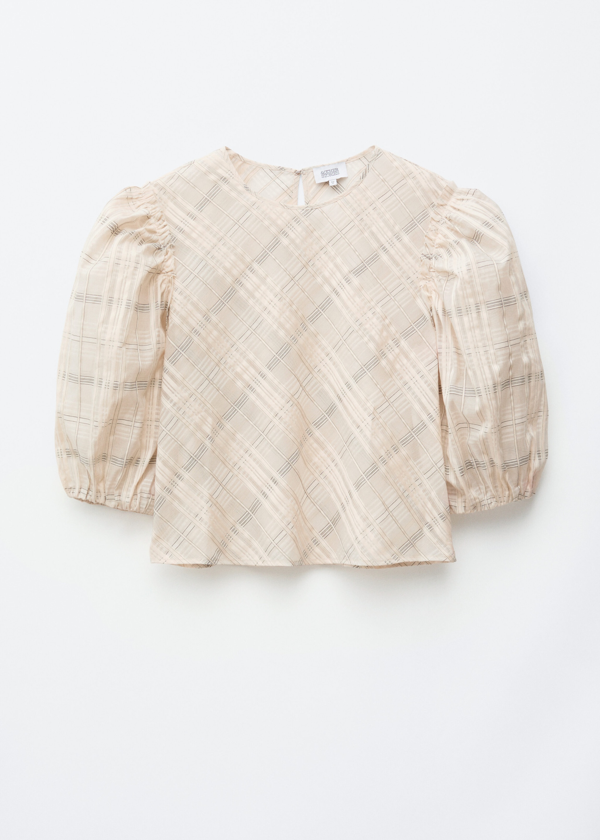 & Other Stories BALLOON-SLEEVE JACQUARD BLOUSE
