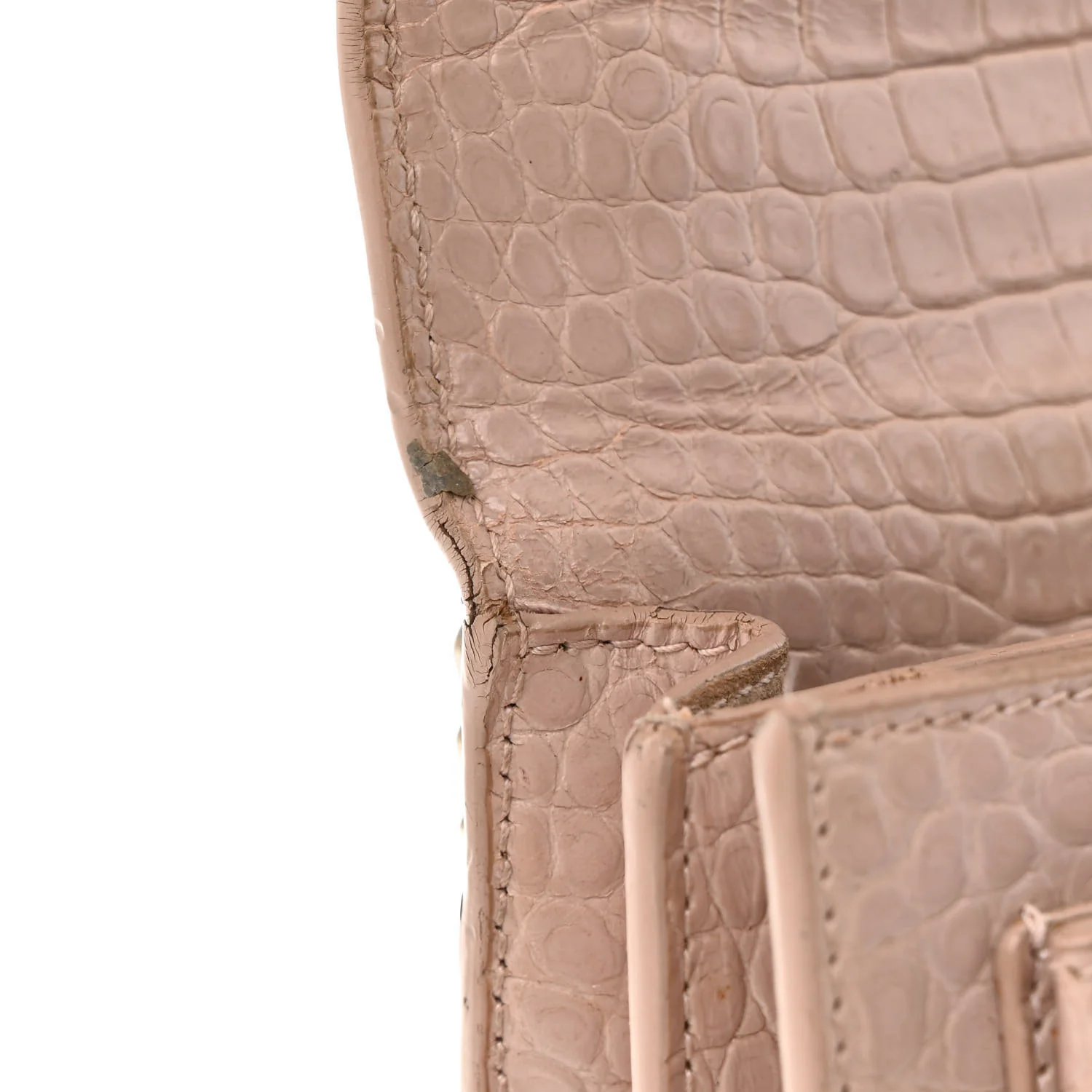 Calfskin Crocodile Embossed Medium Monogram Sunset Rose Antic - Top Club