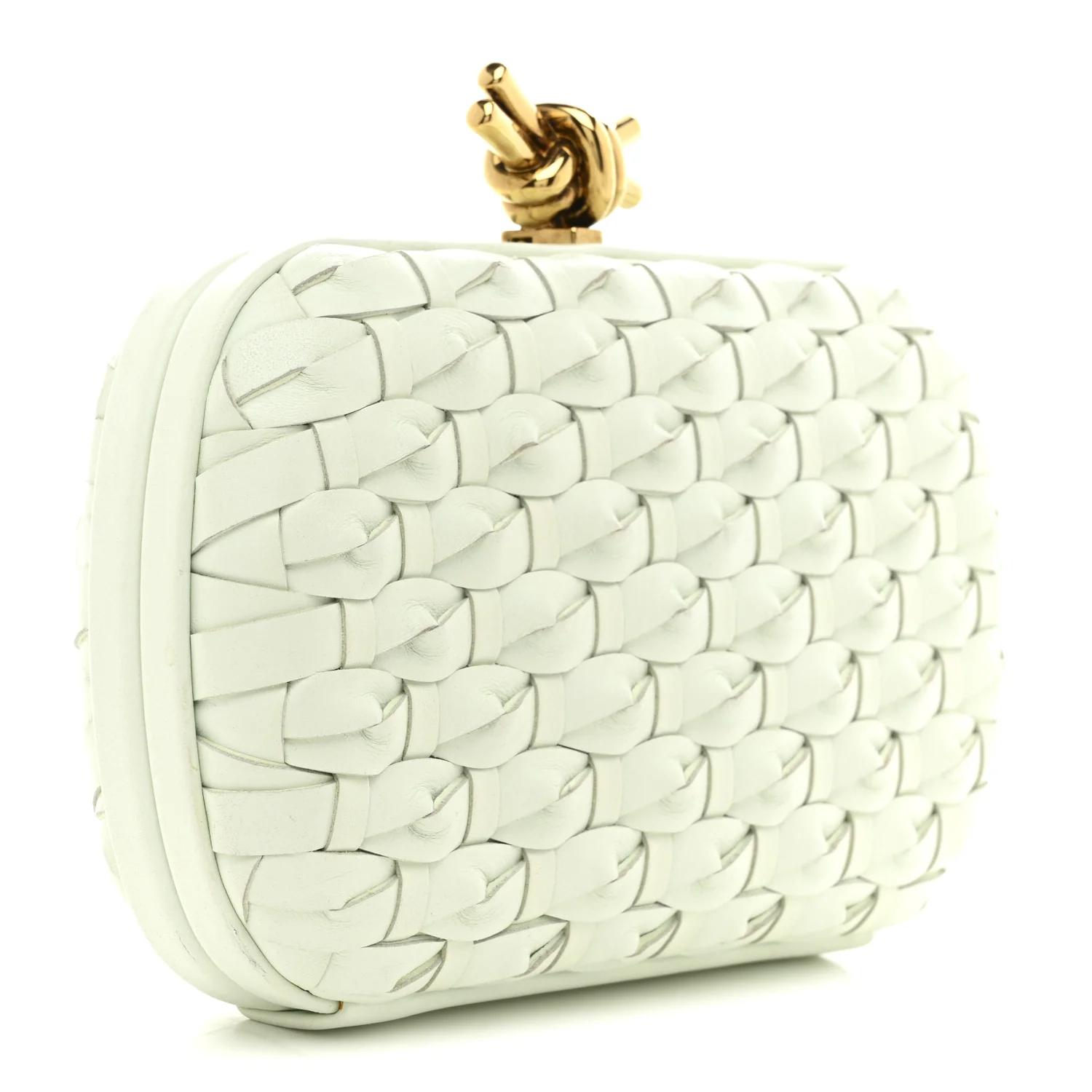 Intrecciato Minaudiere Knot Clutch Glacier - Top Club