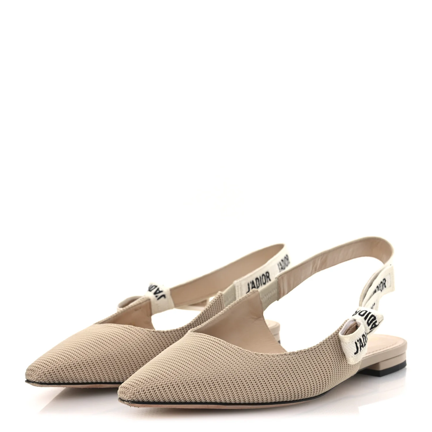 Technical Canvas Ribbon J'Adior Slingback Ballet Flats 38.5 Powder Nude - Top Club