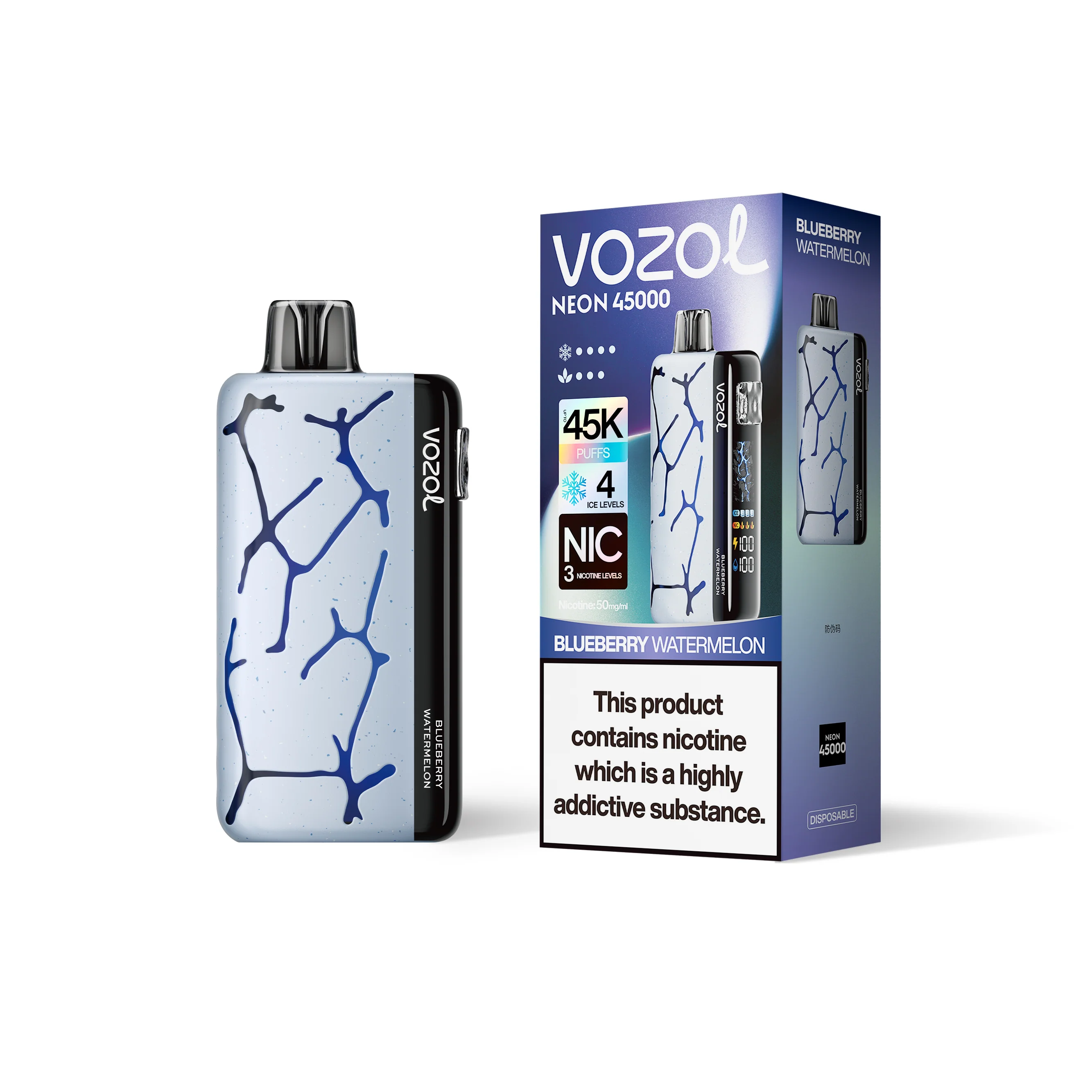 VOZOL NEON 45K jednorazowy e-papieros (wszystkie smaki)