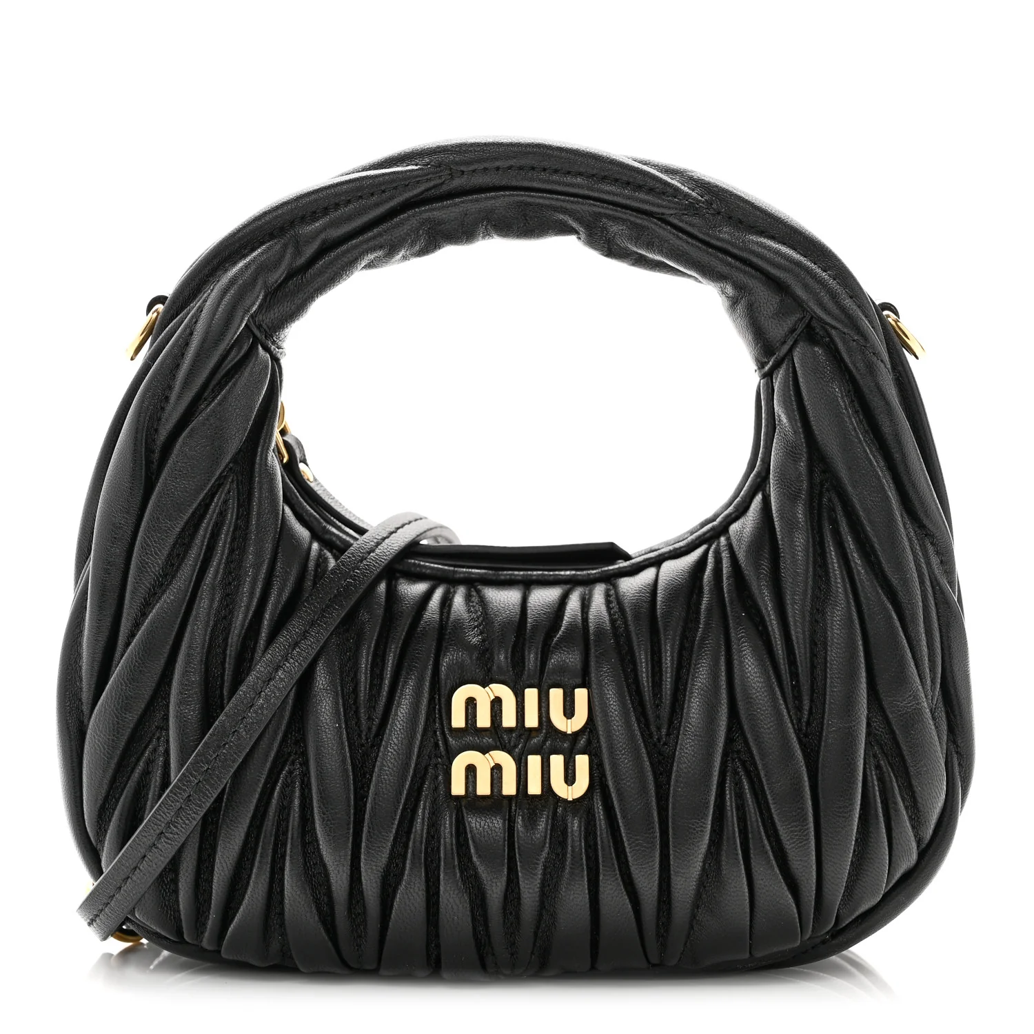 Nappa Matelasse Mini Wander Hobo Black - Top Club