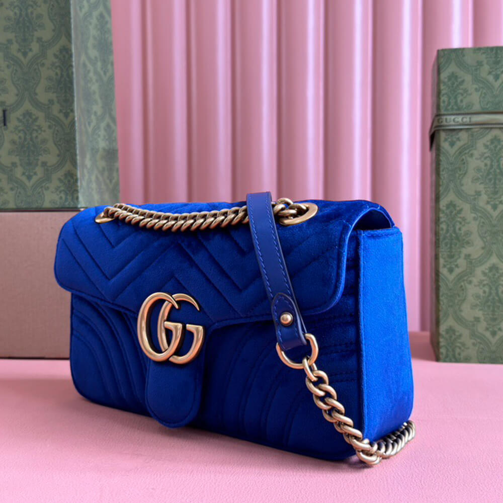 GG Velvet Small Marmont shoulder bag - Top Club