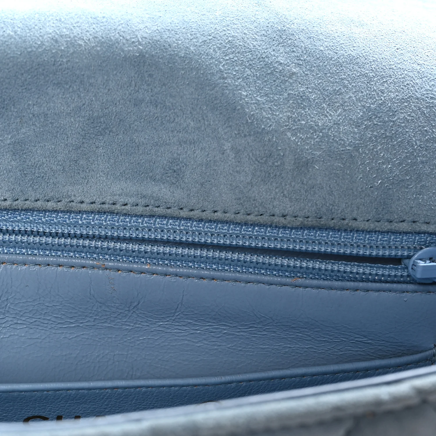 Suede Small Messenger Flap Light Blue - Top Club