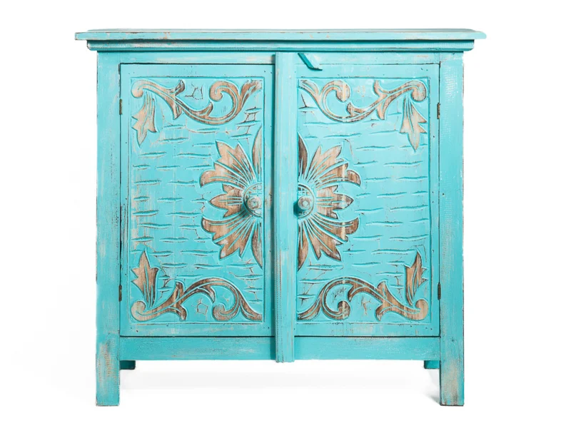Houten kabinet kast celeste/burned flower