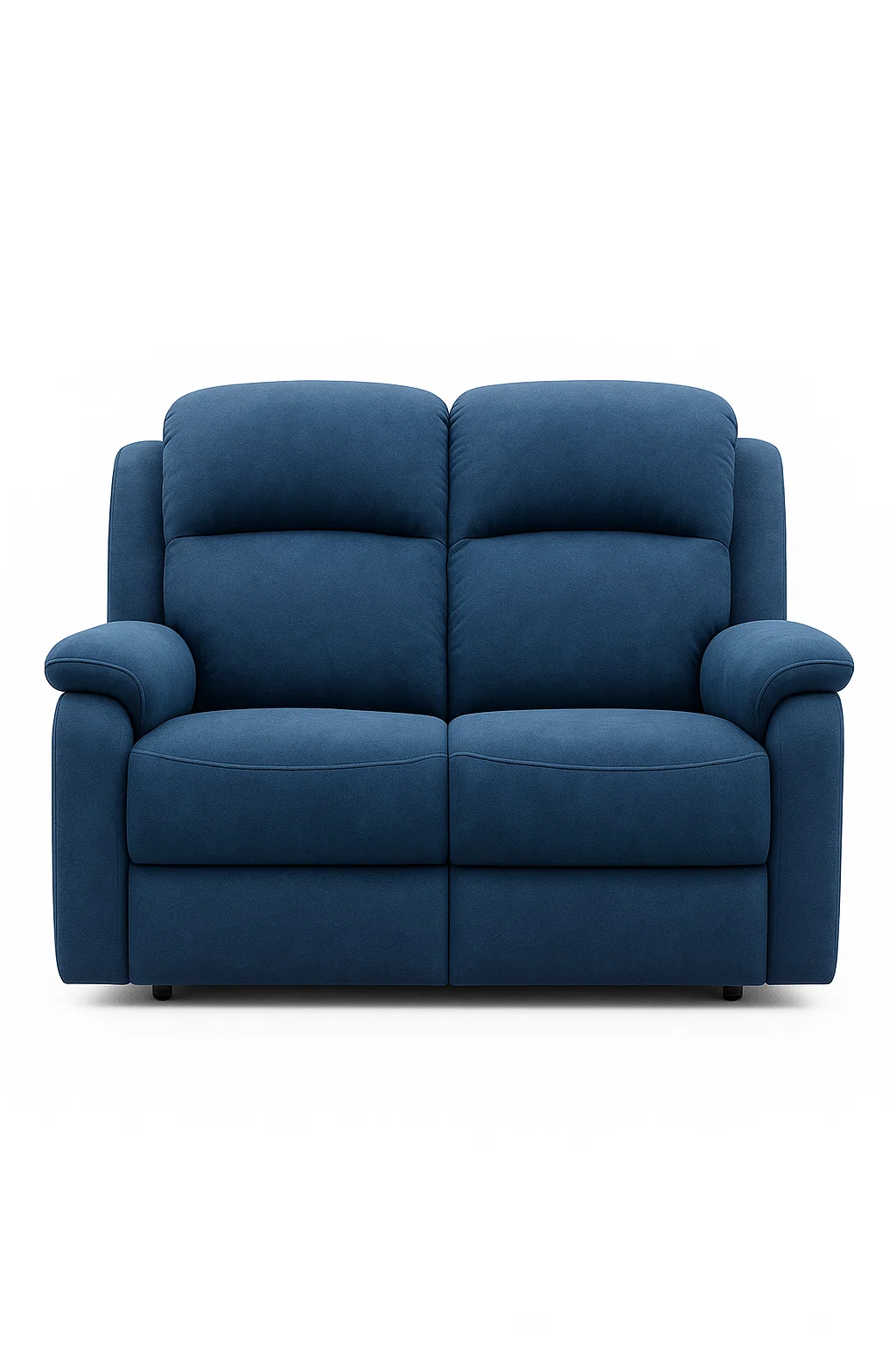 Sofá - 2 plazas reclinable en tejido azul marino con asiento ergonómico