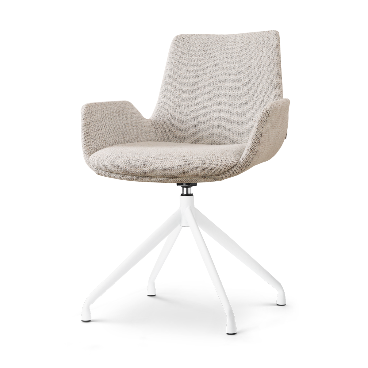 Eetkamerstoel Nola-Eef grijs beige gemêleerd draaibaar - wit