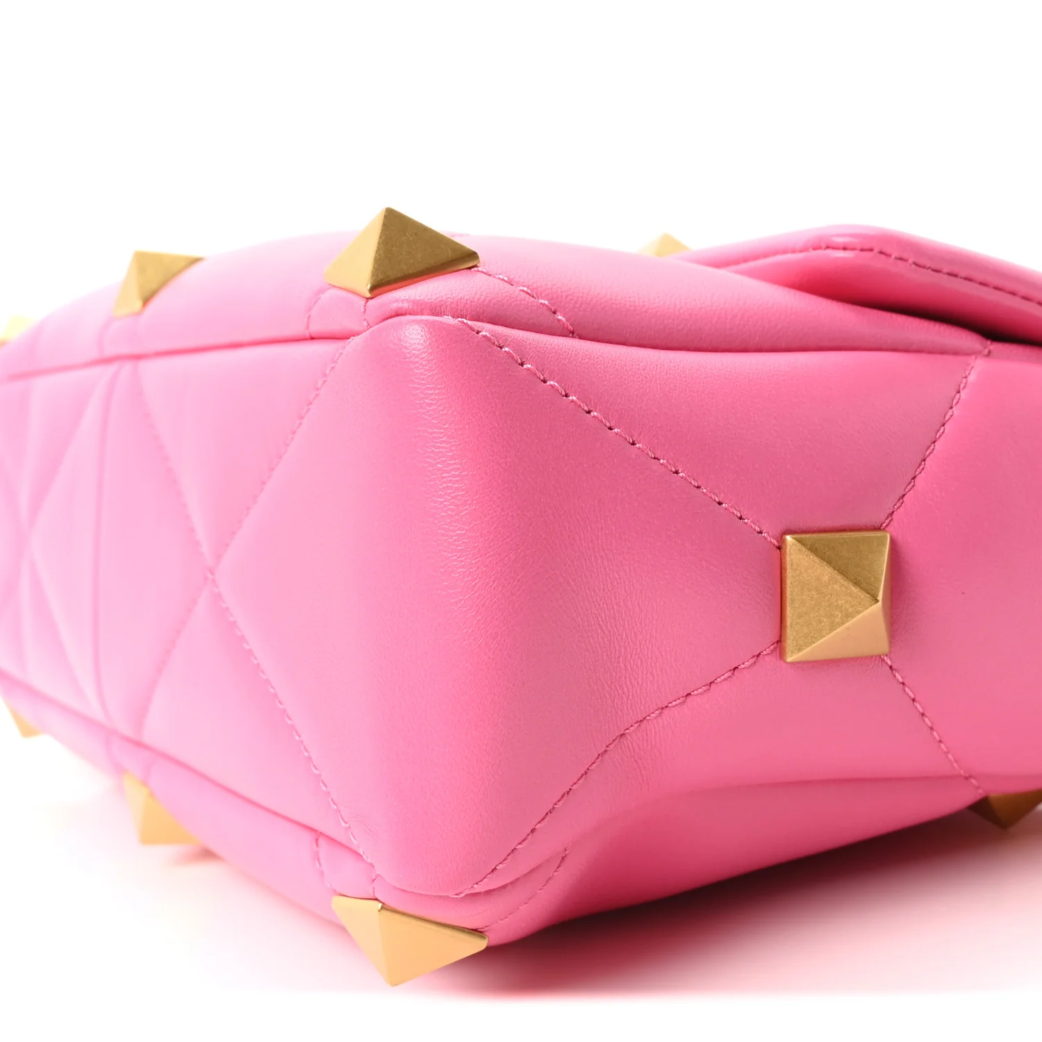 Nappa Large Roman Stud Shoulder Bag Feminine Pink - Top Club