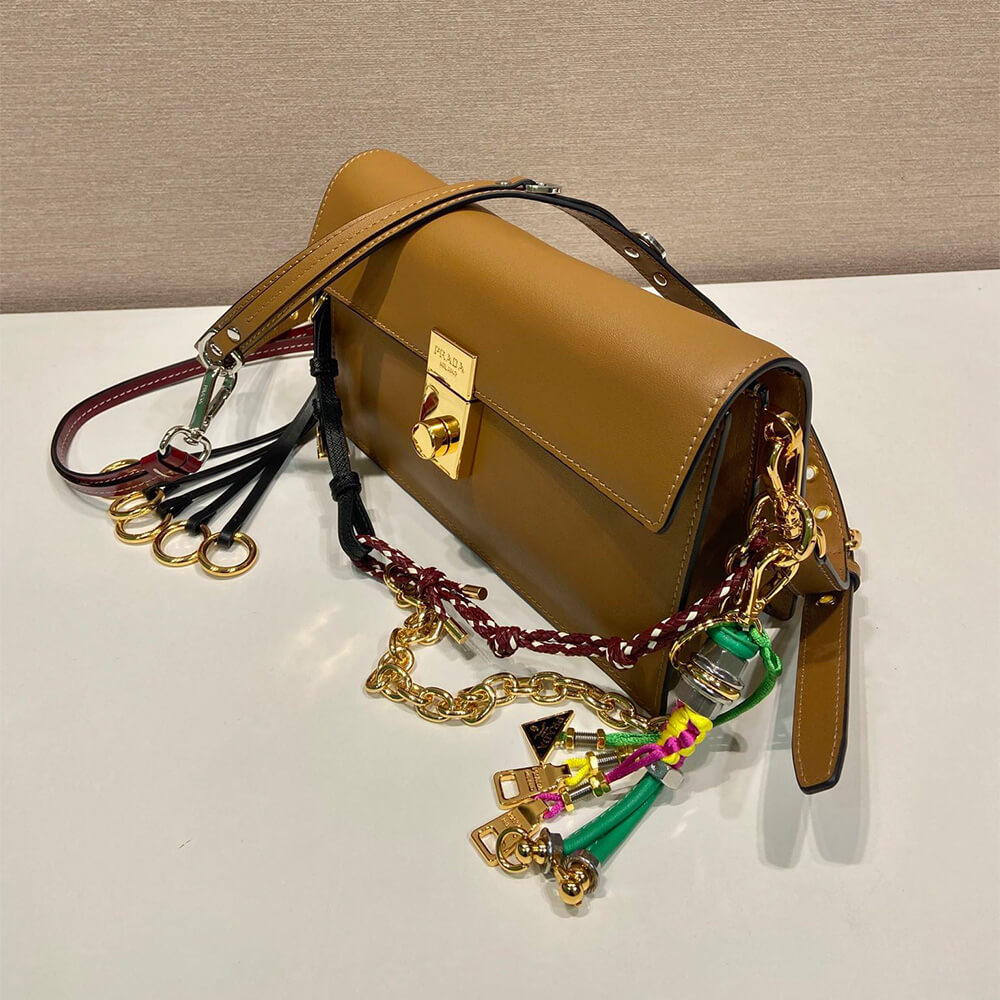 Prada Soft Sound small leather shoulder bag with charms(high-end grade) - Top Club