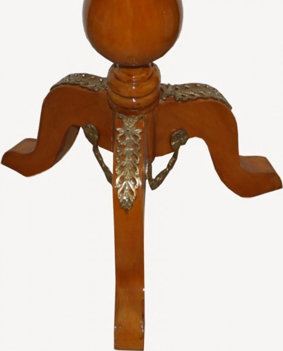 Baroque side table model mahogany light brown with marble top 70 x 42 cm