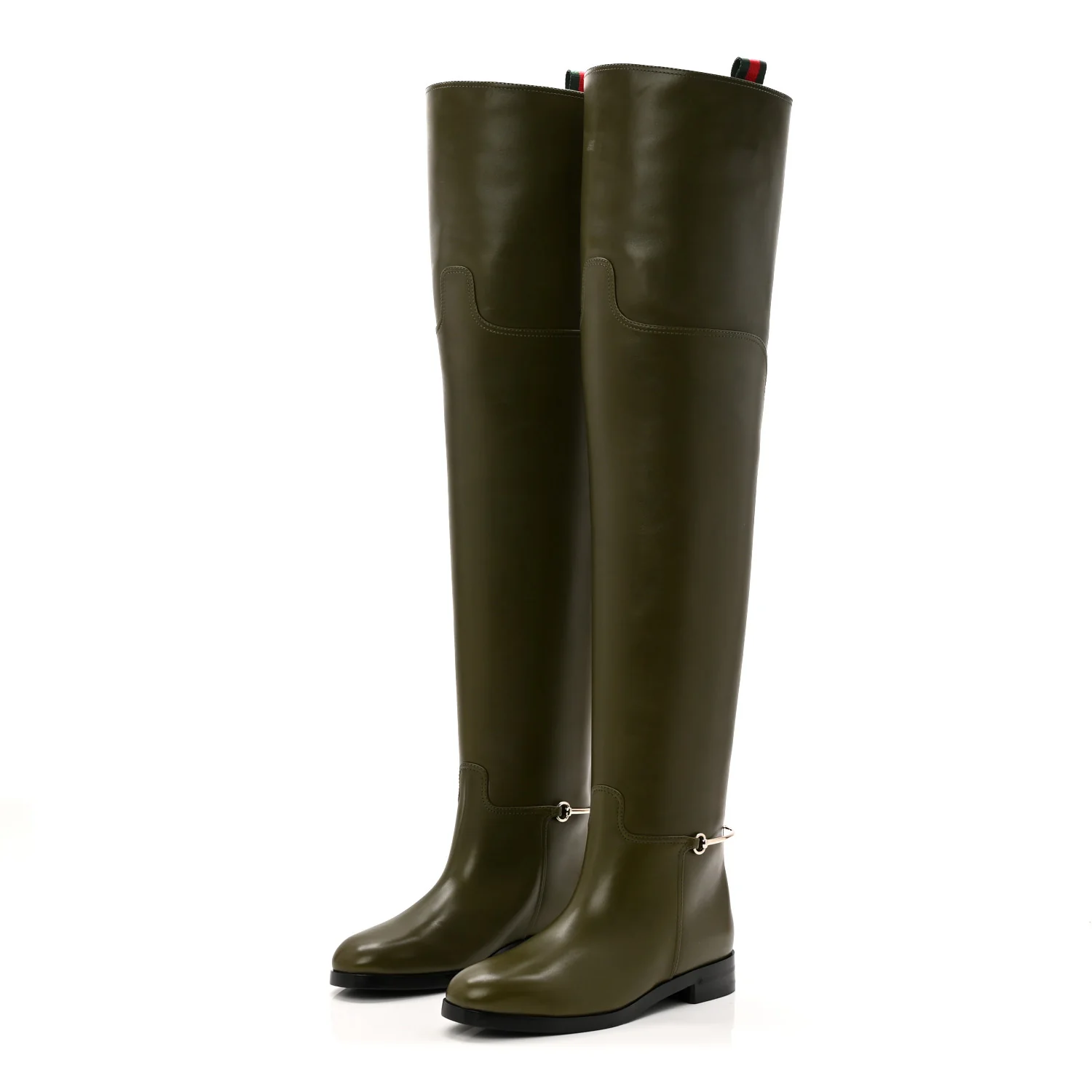 Marot Lux Slim Horsebit Over The Knee 38 Luscious Green - Top Club