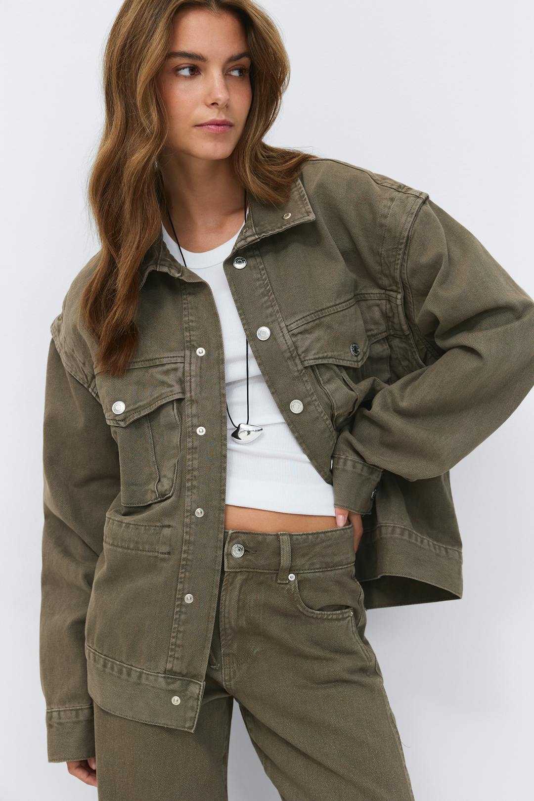 Gina Tricot office cargo denim jacket