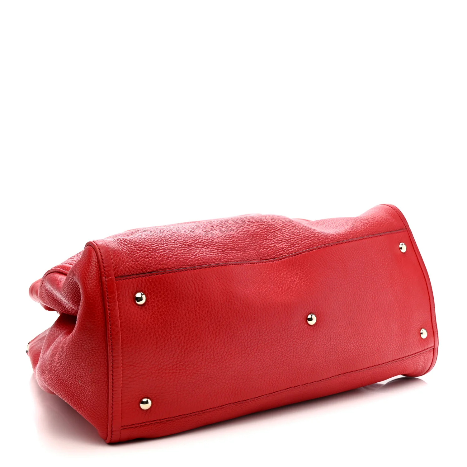 Pebbled Calfskin Large Soho Shoulder Bag Red - Top Club