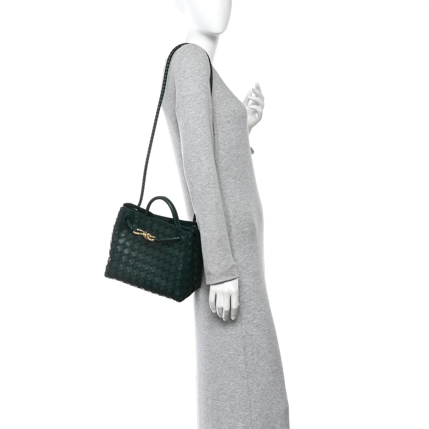 Nappa Intrecciato Small Andiamo Shoulder Bag Emerald Green