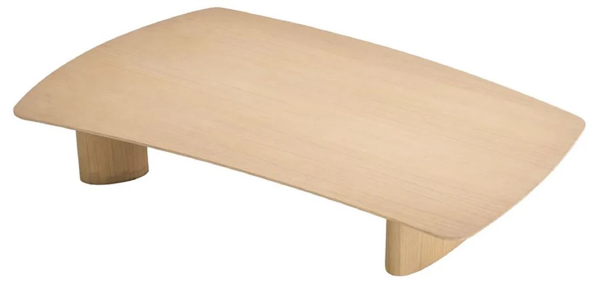 Luxury coffee table natural colors 185 x 120 x H. 30 cm - solid wood living room table with slightly curved table top - living room furniture - hotel furniture - luxury furniture - luxury furnishings