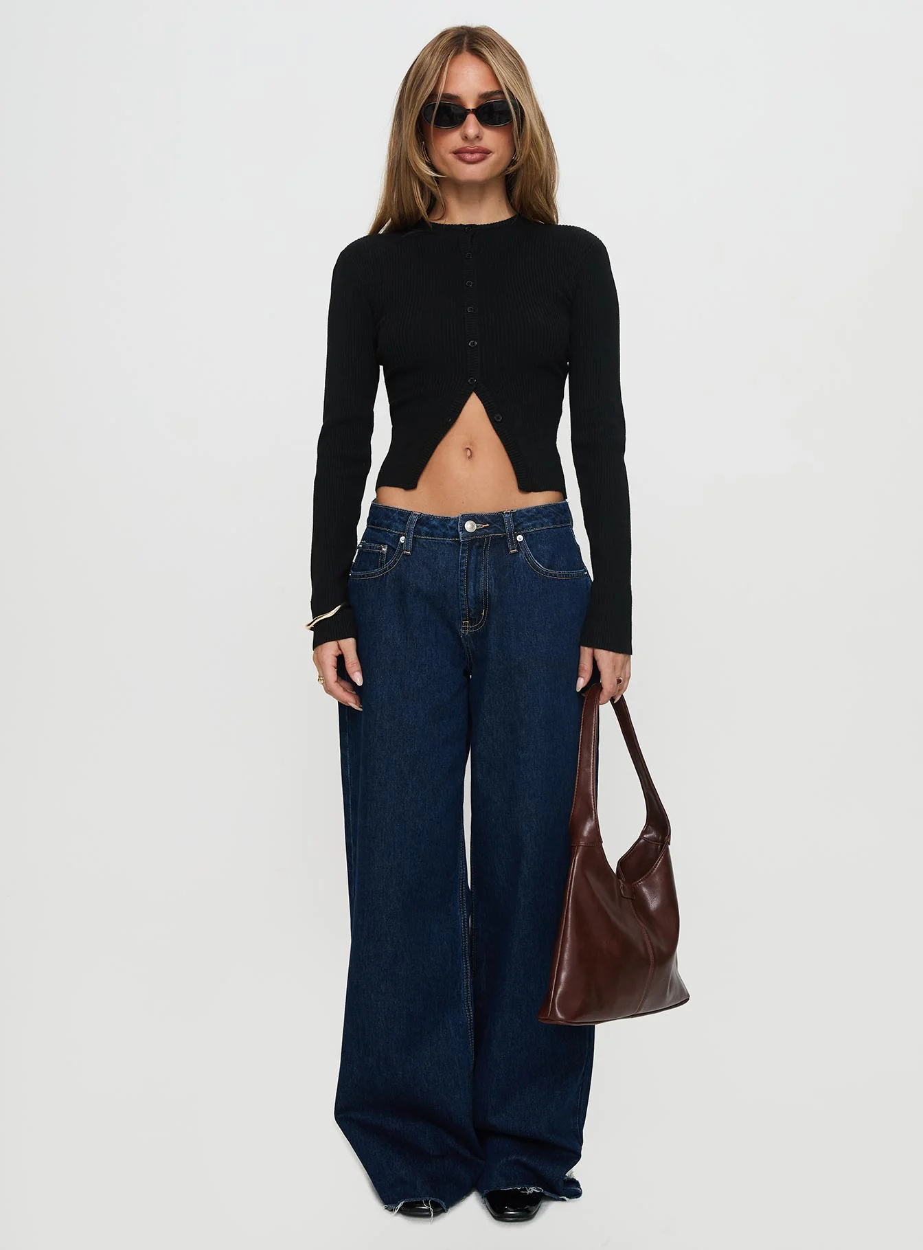 Suzu Long Sleeve Knit Top Black