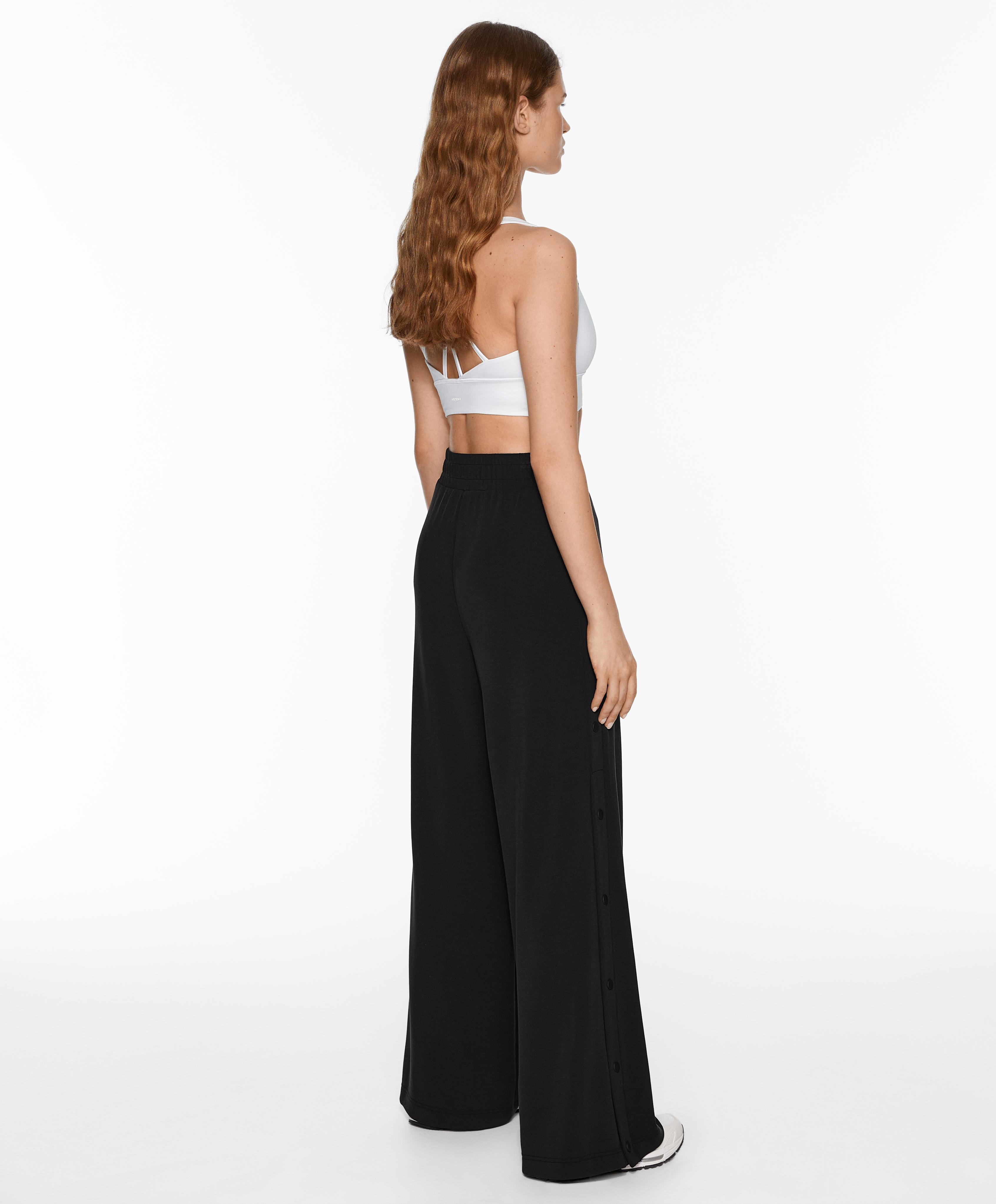 OYSHO Soft-touch wide, straight-leg trousers with modal and buttons