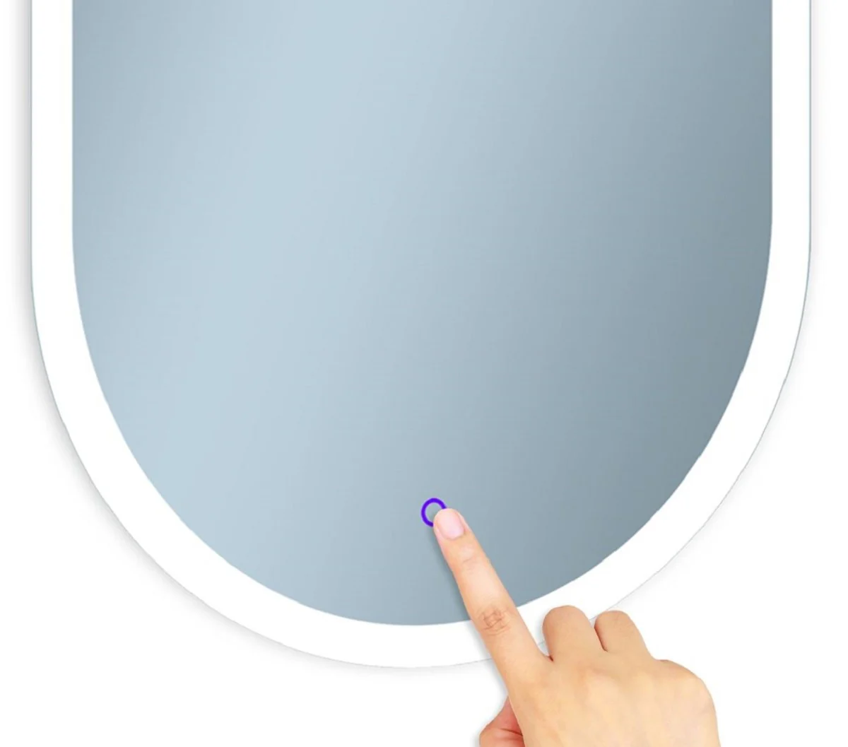 Luxury bathroom mirror 45 x 2.5 x H. 105 cm - Oval wall mirror with LED lighting - Bathroom furniture - Bathroom accessories - Luxury furniture