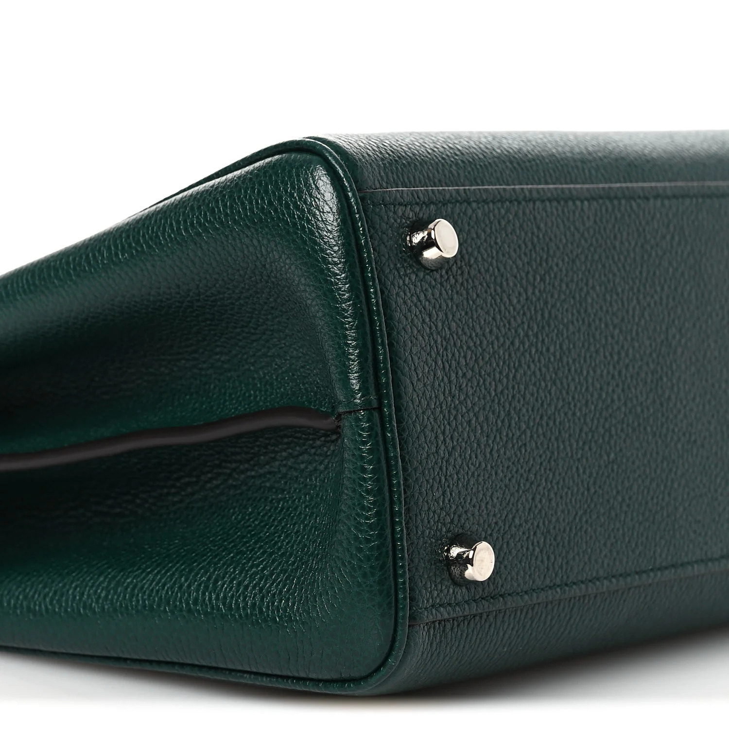Grainy Calfskin Medium Zumi Top Handle Bag Vintage Green - Top Club