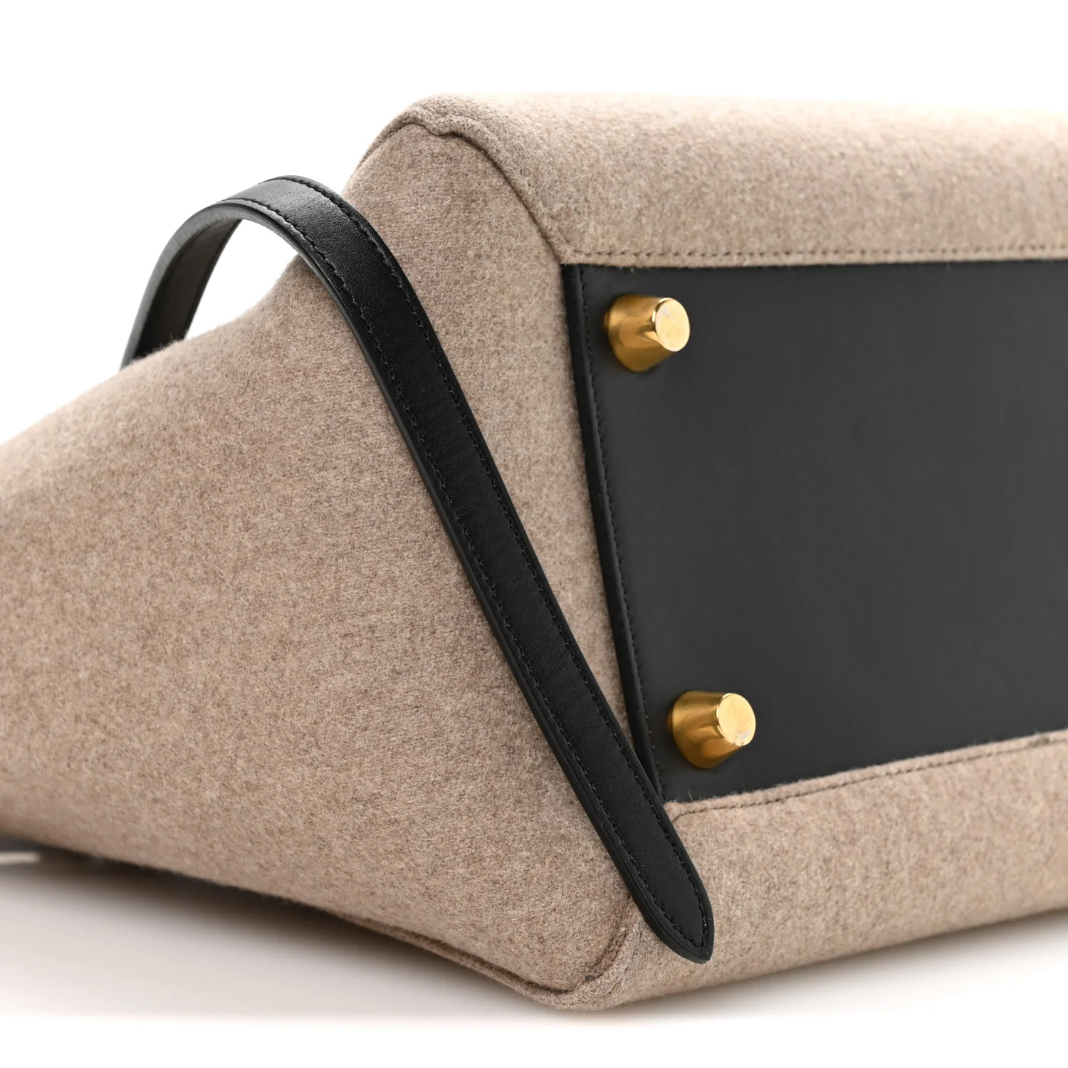 Felt Smooth Calfskin Mini Belt Bag Beige - Top Club