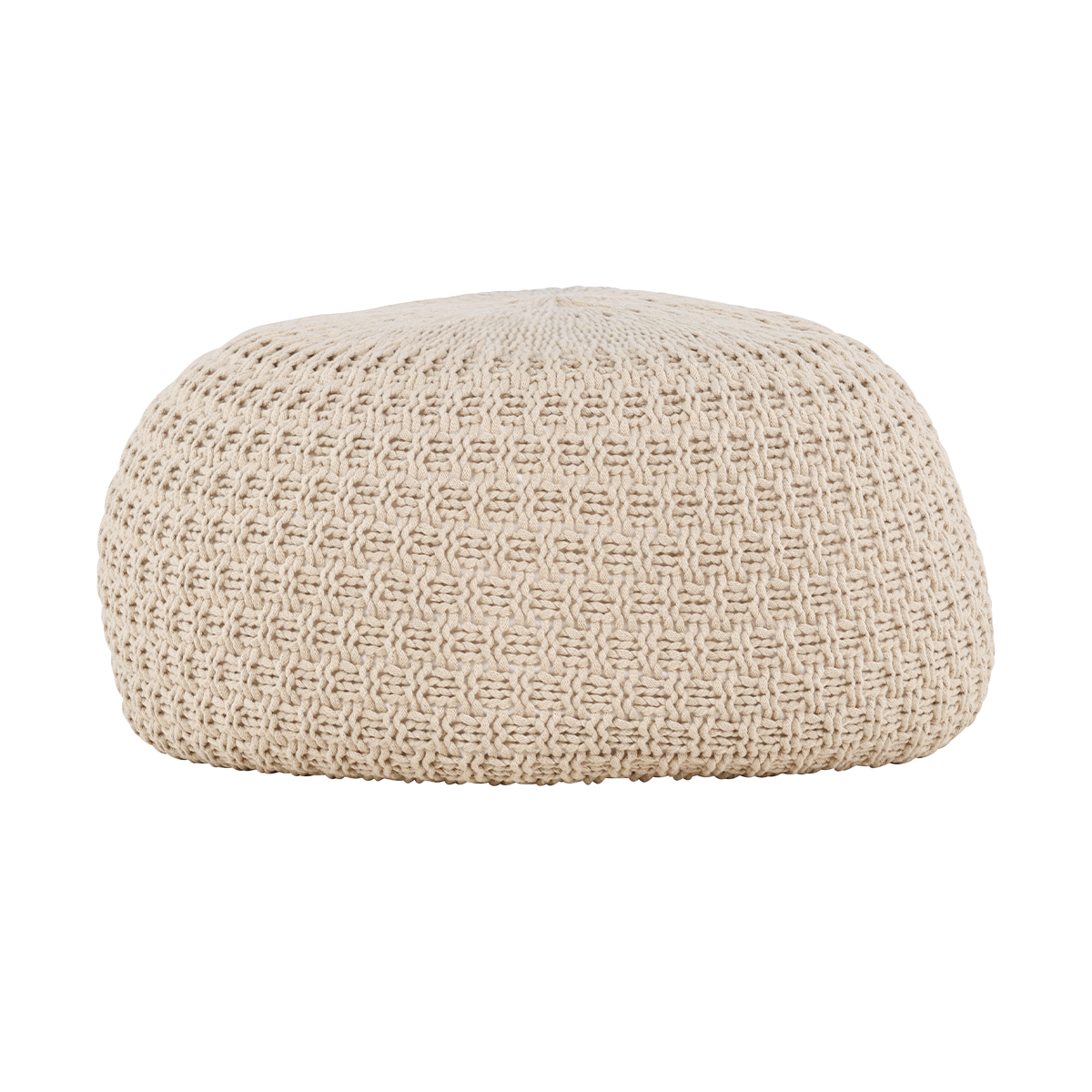 Gevlochten poef Sylvie Beige - Ø 45 cm