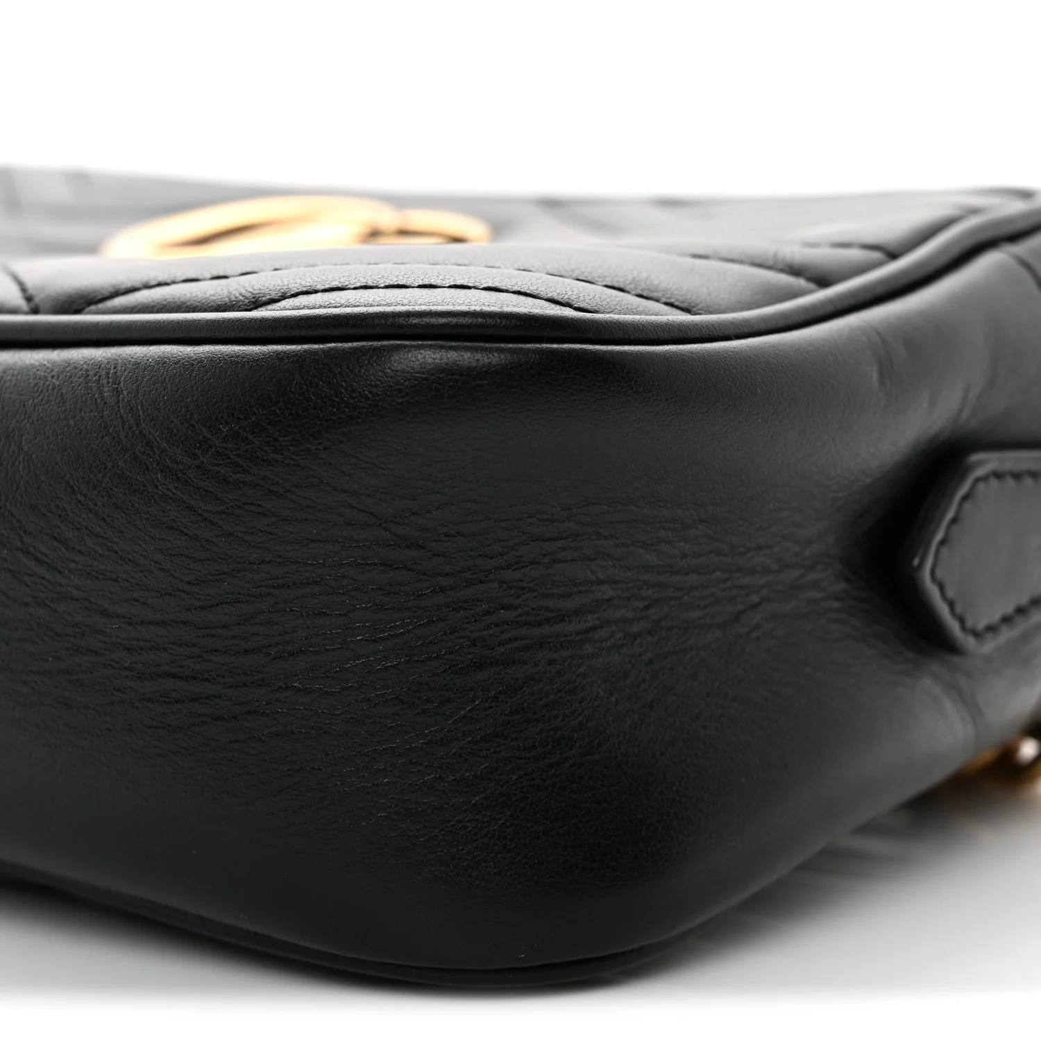 Calfskin Matelasse Small GG Marmont Chain Shoulder Bag Black - Top Club