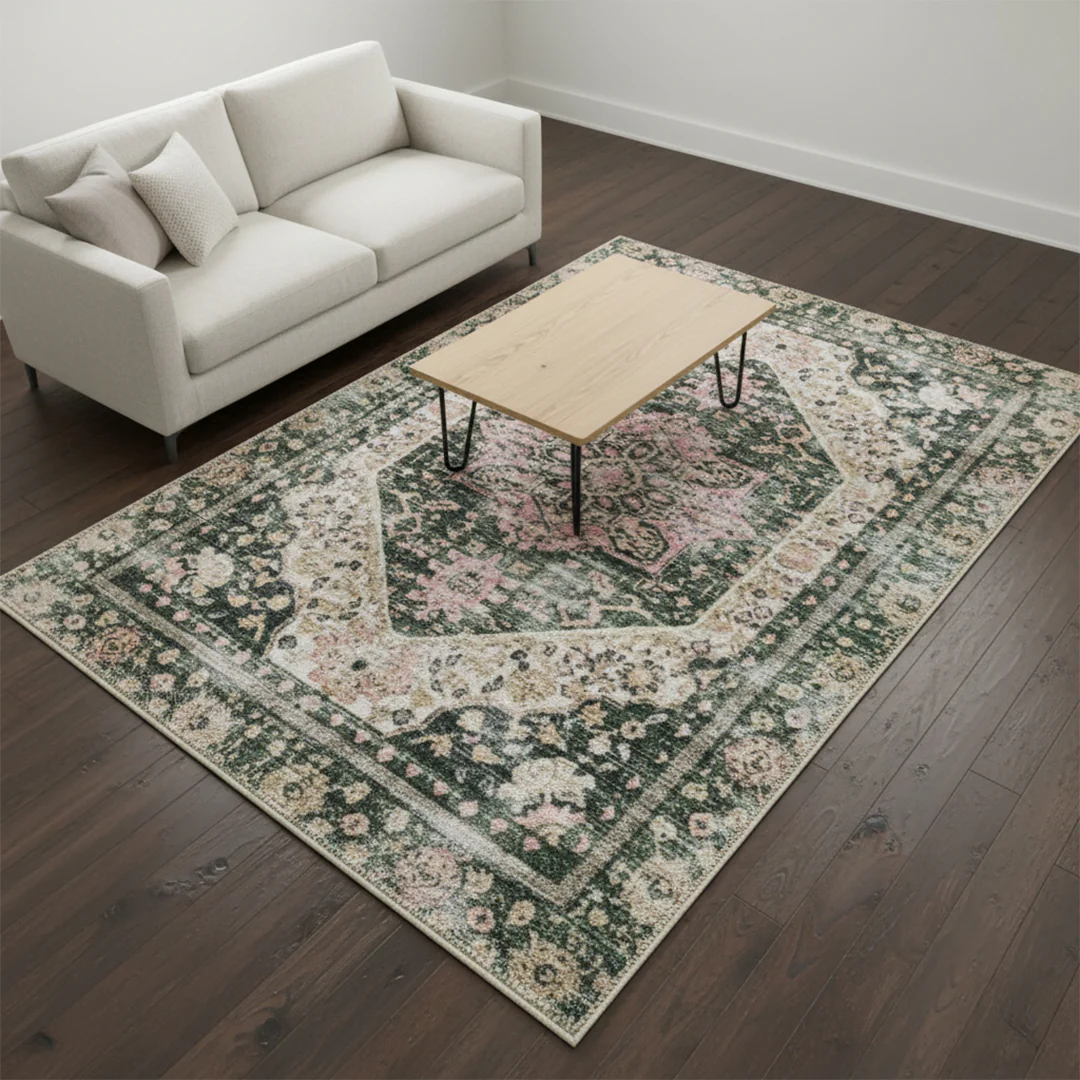 Muddy Mat® Eden Washable Area Rugs for Living Room, Bedroom & Dining Room – Modern Soft Low Pile Non Slip Carpet – Pet Friendly Waterproof Foldable Rugs for Home