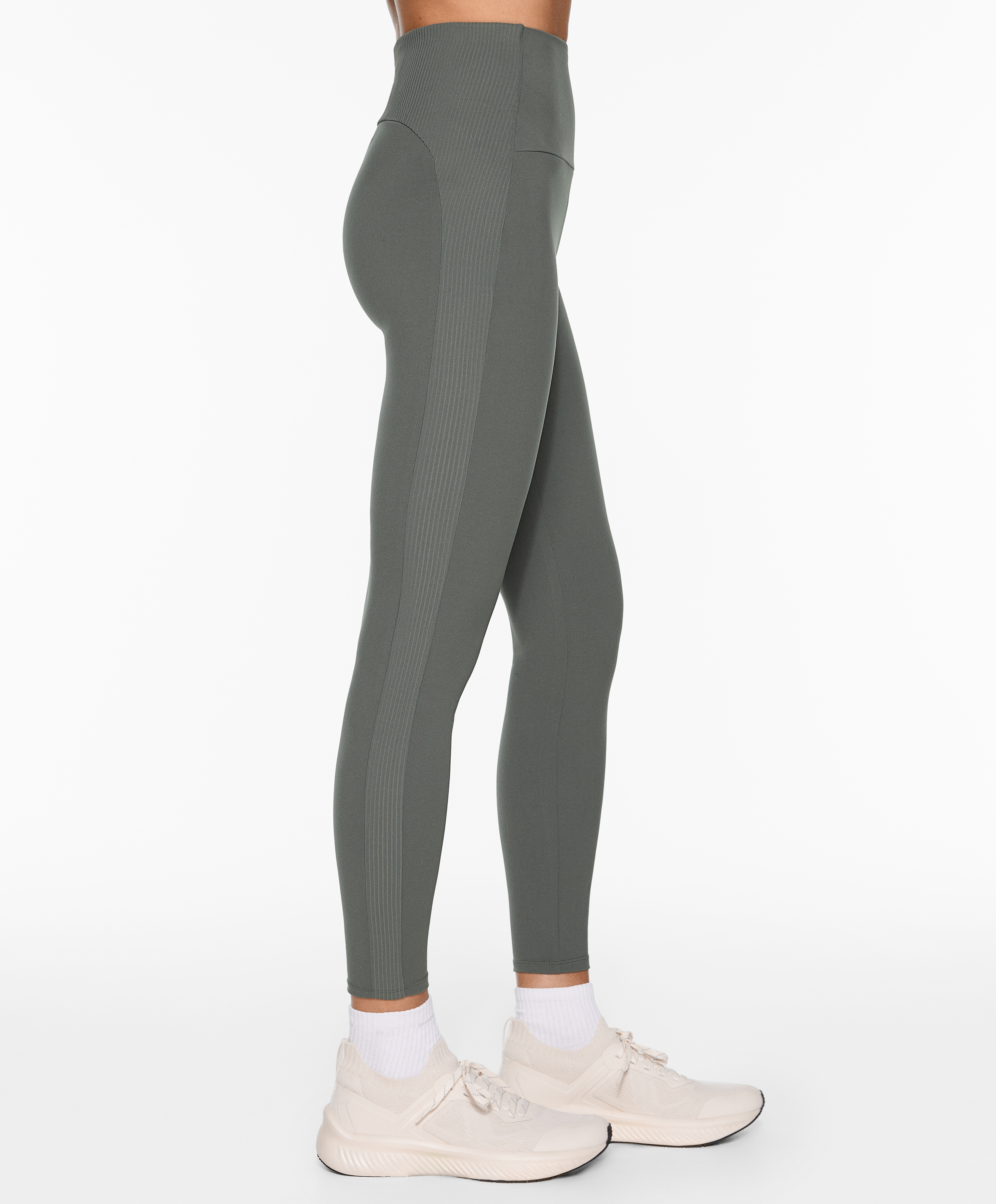 OYSHO Comfortlux high-rise rib 65cm ankle-length leggings