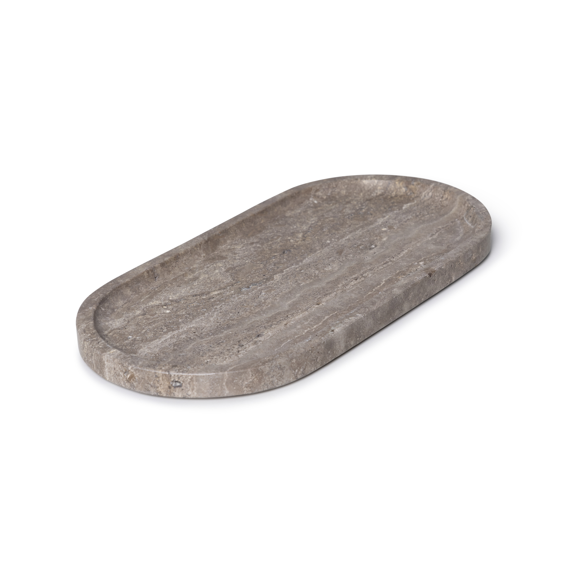 Dienblad Titanium travertine ovaal 30x15cm