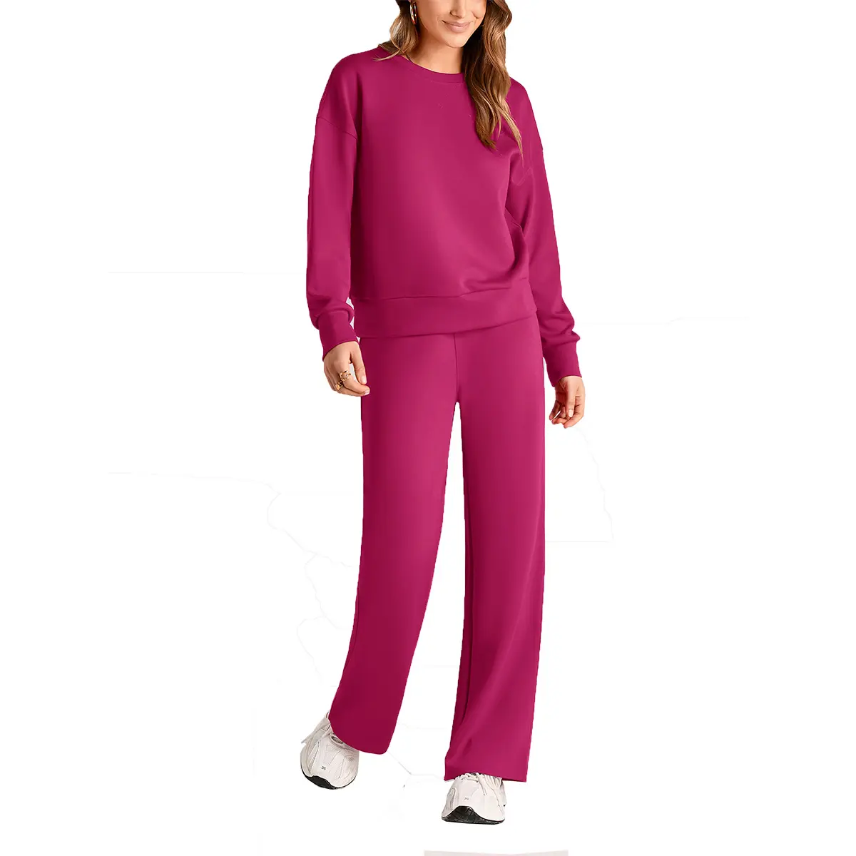 PrettyGarden Women's 2 Piece Outfits Long Sleeve Pullover Tops And Long Pants Lounge Sets Tracksuit