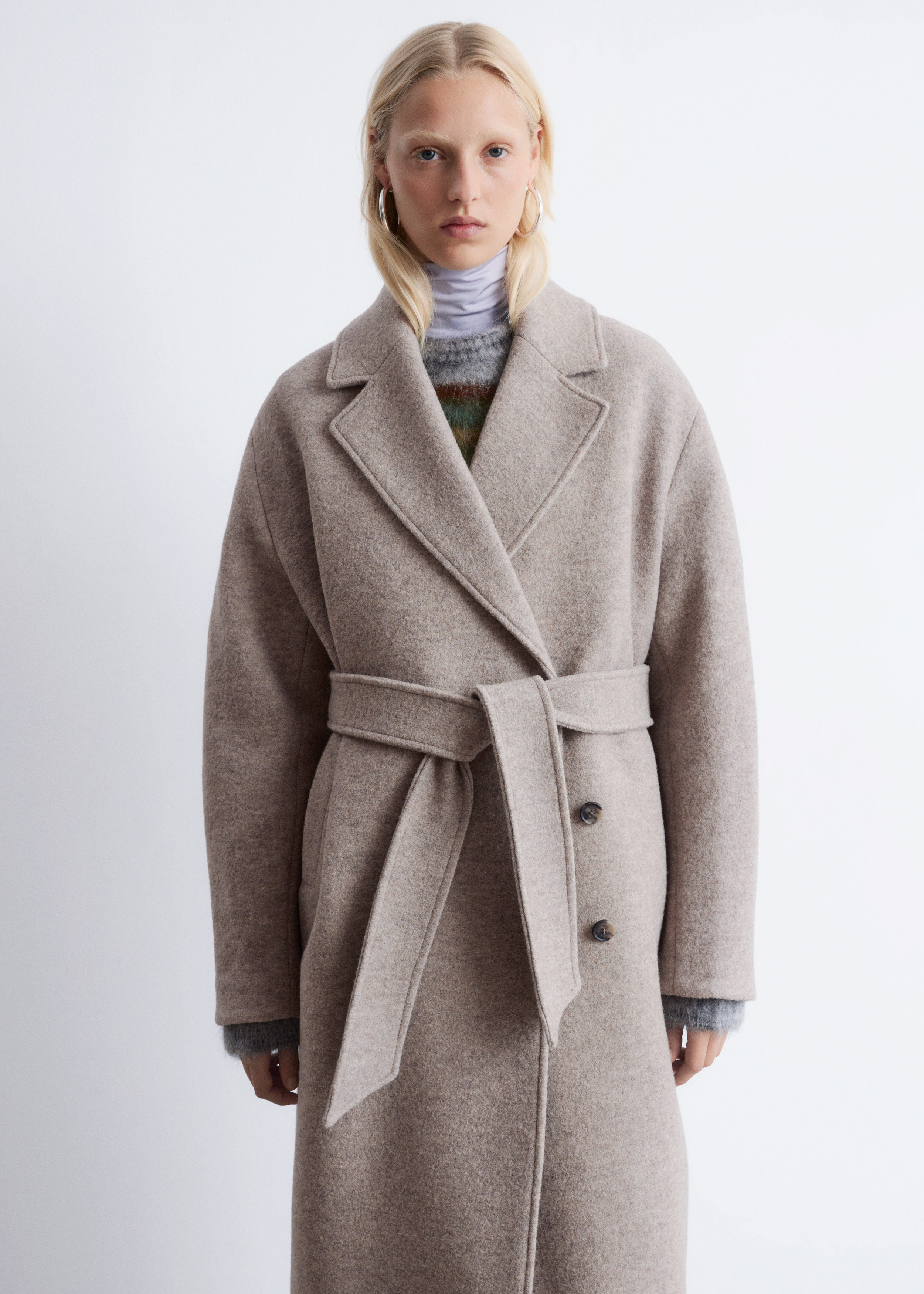& Other Stories VOLUMINOUS BELTED WOOL COAT
