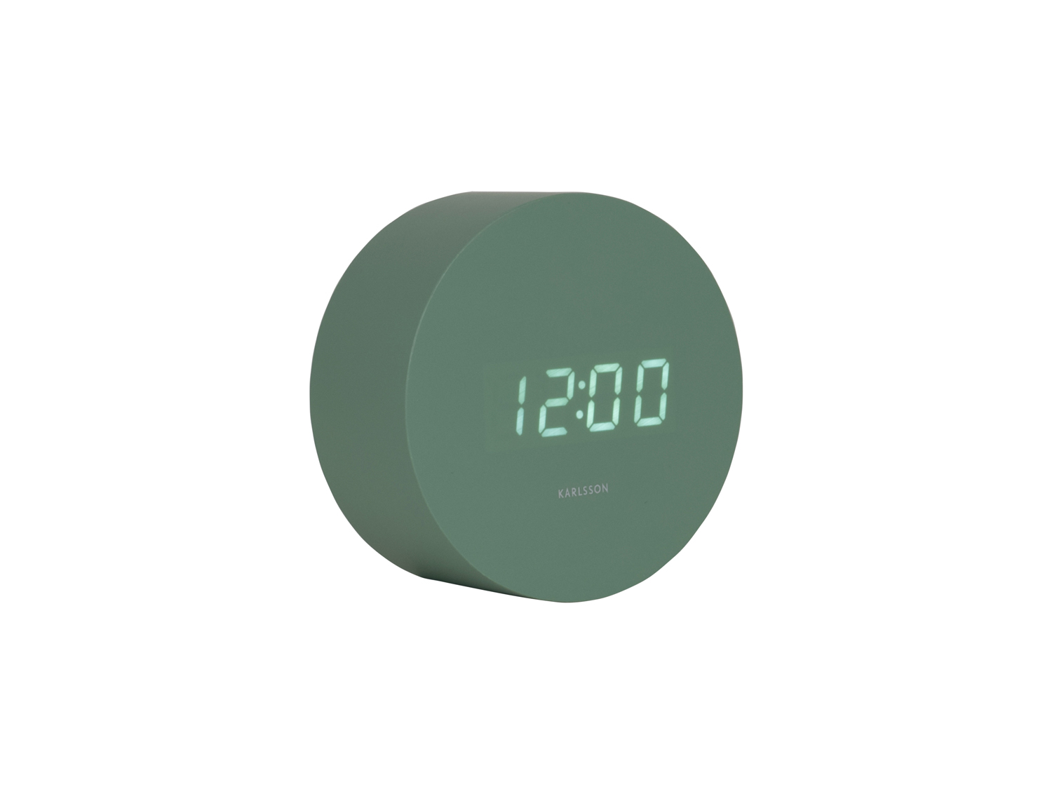 Alarm clock Spry round LED grayed jade