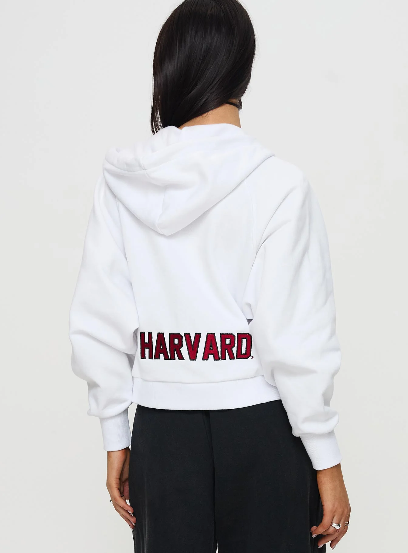 Harvard Raglan Zip Up White / Red