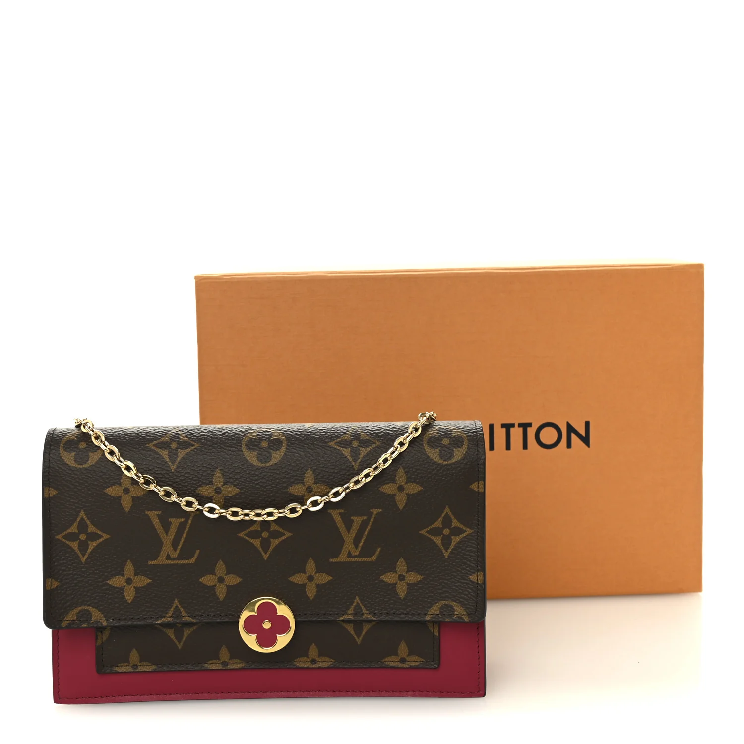 Monogram Flore Chain Wallet Fuchsia - Top Club