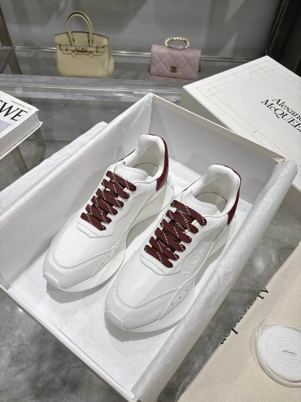 Stylish Alexander McQueen Oversized Sneakers White With Burgundy Accents For Fashion Lovers - Sneaker Replica Workshop